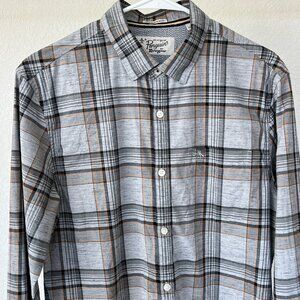 Penguin Long Sleeve Plaid Long Sleeve Buttom Up Slim Fit M